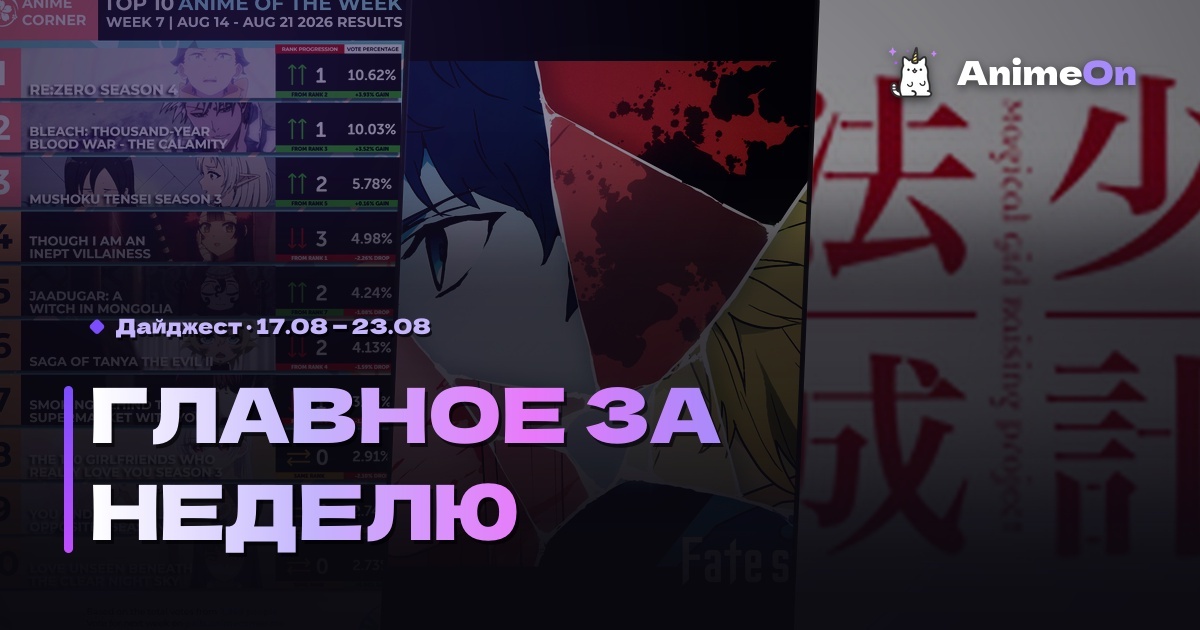 Главное за неделю в мире аниме — 23.08
